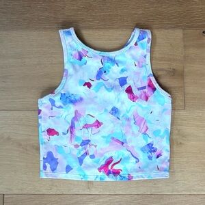 Zella Girl Athletic Sport Tank Cropped 80s Watercolor Size Medium